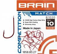 Одинарный крючок Brain Match B1020 #10 (20 шт/уп) ц:red