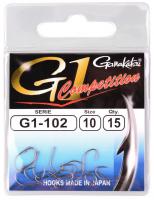 Одинарный крючок Gamakatsu G-1 Competition G1-102 #10 (15 шт/уп) ц:nickel