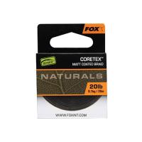 Поводковый материал в полужесткой оплетке Fox Edges Naturals Coretex 20lb 20m