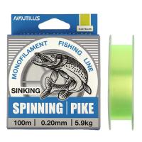 Леска Nautilus Spinning Pike Sinking Fluo Yellow 0.28mm 10.60kg 100m