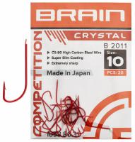 Одинарный крючок Brain Crystal B2011 #14 (20 шт/уп) ц:red