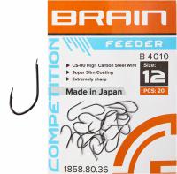 Одинарный крючок Brain Feeder B4010 #12 (20 шт/уп) ц:black nickel