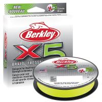 Шнур Berkley X5 Braid 0.10mm 9.0kg Flame Green 150m