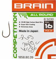 Одинарный крючок Brain All Round B5030 #16 (20 шт/уп) ц:bronze