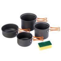 Набор посуды на 2-3 персоны Naturehike Upgraded 4 Piece Cookware Set Carbon