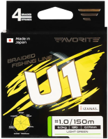 Шнур Favorite U1 PE 4x #0.3/0.094mm 4lb/1.8kg 150m (light green)