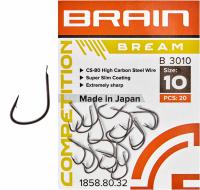 Одинарный крючок Brain Bream B3010 #10 (20 шт/уп) ц:black nickel
