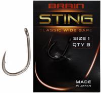 Одинарный крючок Brain Sting Classic Wide Gape #1 (8 шт/уп)