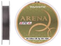 Шнур Favorite Arena PE #0.3, 0.09mm, 3kg, Silver-Gray 100M