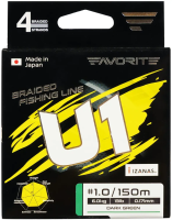 Шнур Favorite U1 PE 4x #1.2/0.191mm 16lb/7.2kg 150m (dark green)