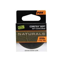 Поводковый материал в мягкой оплетке Fox Edges Naturals Coretex Soft 20lb 20m