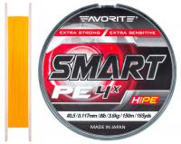 Шнур Favorite Smart PE 4X #0.5, 0.117mm, 3.6kg, Orange, 150M