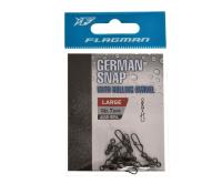 Фидерный вертлюжок с застежкой Flagman German Snap With Rolling Swivel L 7шт.