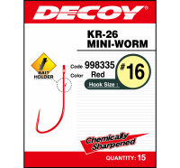 Одинарный крючок Decoy KR-26 Mini-Worm #16