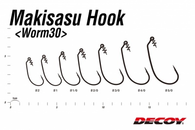 Офсетный крючок Decoy Worm 30 Makisasu Hook #3/0