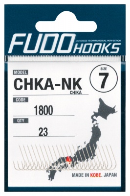 Одинарный крючок FUDO Chika 1804 #8 18 шт.