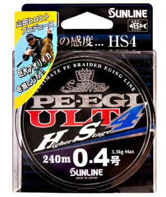 Шнур Sunline PE-EGI ULT HS4 #0.8 14lb 6.0kg Multicolor 180m