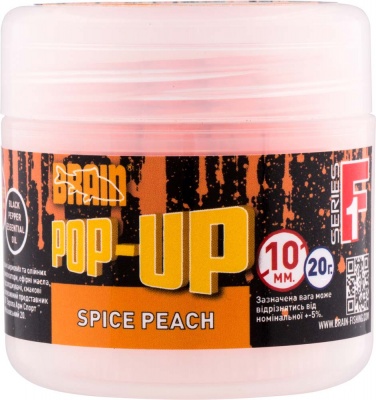 Бойлы Brain Pop-Up F1 Spice Peach (персик/специи) 10mm 20 g