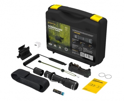 Тактический набор Armytek Dobermann Hunting Kit / фонарь, аккумулятор 18650 Li-Ion, ЗУ, магнитное крепле