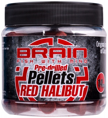 Пеллетс Brain Red Halibut Pre drilled 14mm 250g