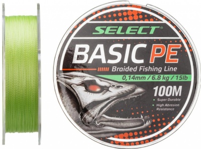 Шнур Select Basic PE 4X 0.22mm, 13.6kg, Light Green, 150M