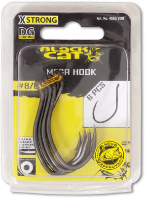 Одинарный крючок Black Cat Mega Single Hook Xstrong #8/0 (6 шт/уп)