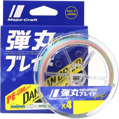 Шнур Major Craft Dangan Braid #1.0, 0.13mm, 7.4kg, Multicolor 150M