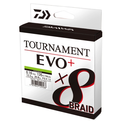 Шнур Daiwa Tournament X8 Braid EVO+ #2.0 15.8kg Chartreuse 135m