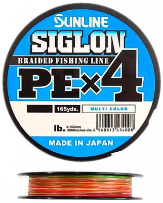 Шнур Sunline Siglon PE X4 #0.8 12lb. 6.0kg Multi-Color 150M