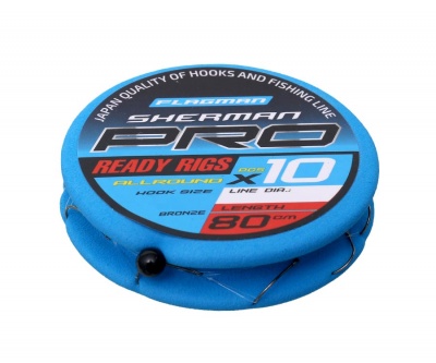 Готовые поводки Flagman Sherman Pro Allround Ready Rig 0.148mm #10 80cm 10шт