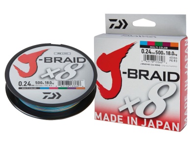 Шнур Daiwa J-Braid X8 #4.0 36.0kg Multi Color 300m