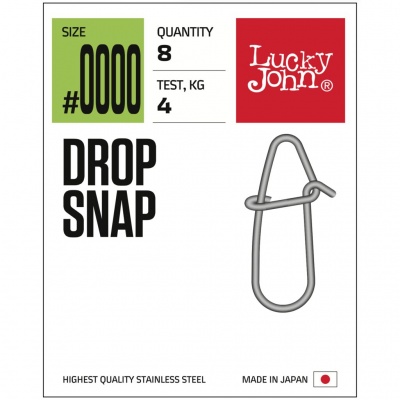 Застёжка Lucky John Drop Snap #000 8шт. 6kg.