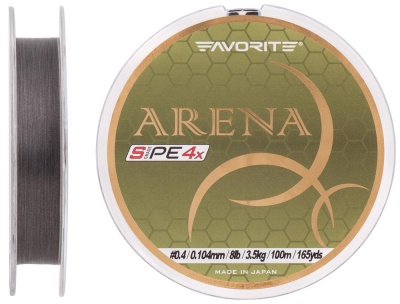 Шнур Favorite Arena PE #0.4, 0.104mm, 3.5kg, Silver-Gray 100M