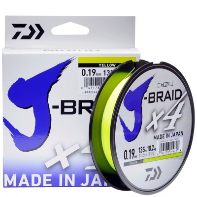 Шнур Daiwa J-Braid X4 #1.5 8.4kg Yellow 135m