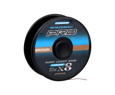 Шок лидер плетеный Flagman Sherman Pro Shock Leader Braid Feeder Sinking X8 0.14mm 10m